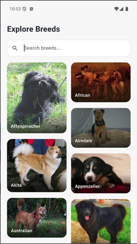 Dogshow app screenshot